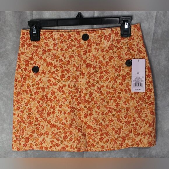 Women's High Rise Floral Chino Mini Skirt Size 4 - Picture 1 of 3